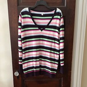 New York & Company Multicolor Striped Knit